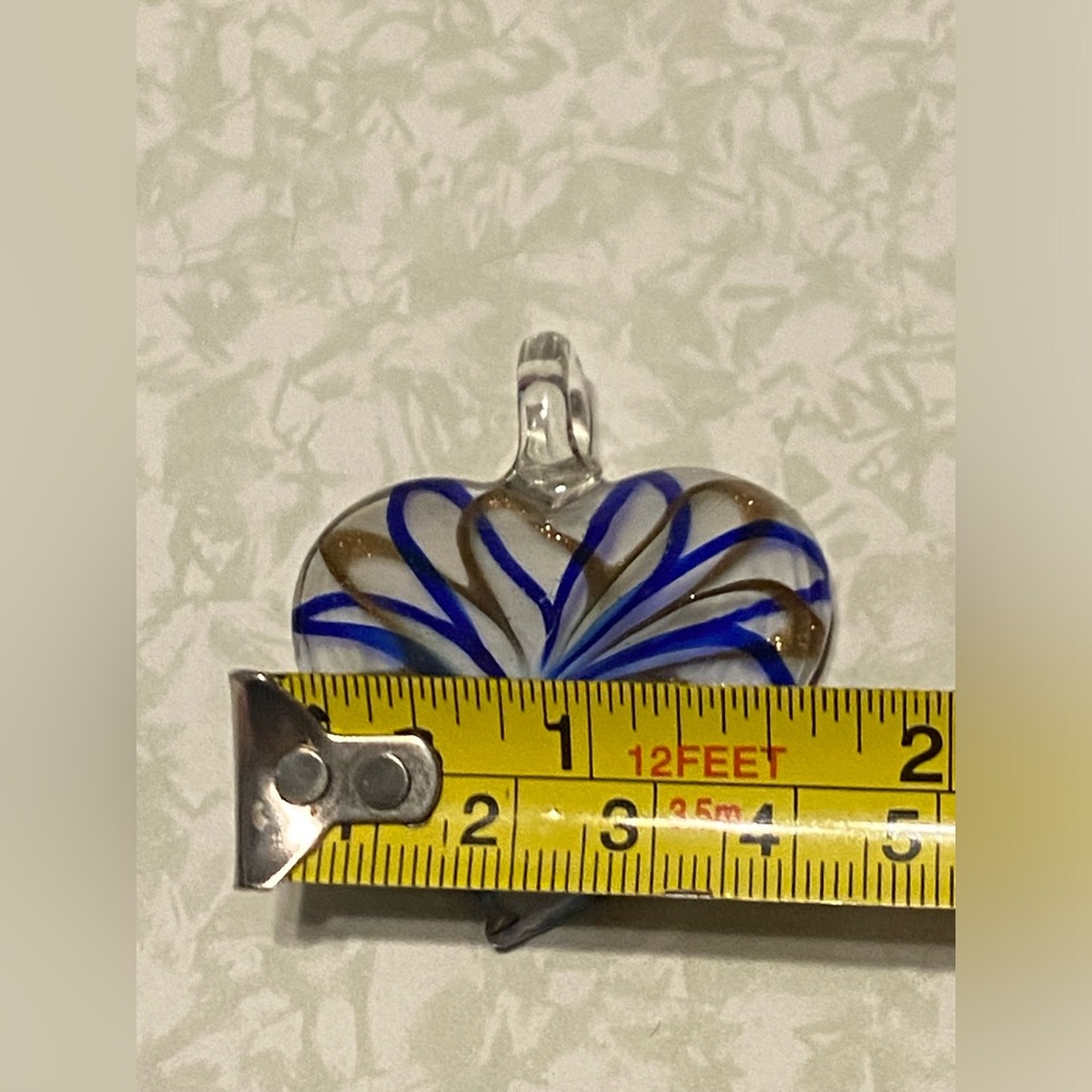 RESERVED π Murano Art Glass Heart Ornament / Pendant - Picture 5 of 7
